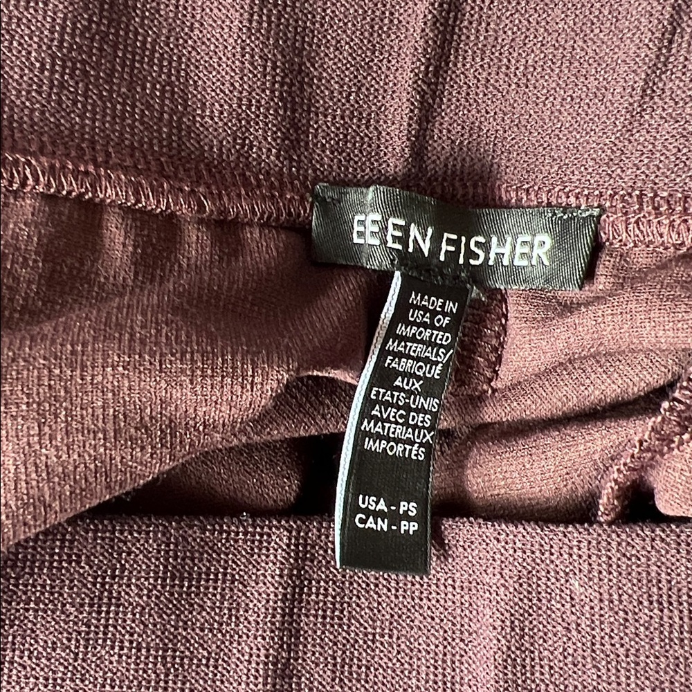 Eileen Fisher Pull On Crepe Pants - Eggplant Petite Small - Picture 3 of 4